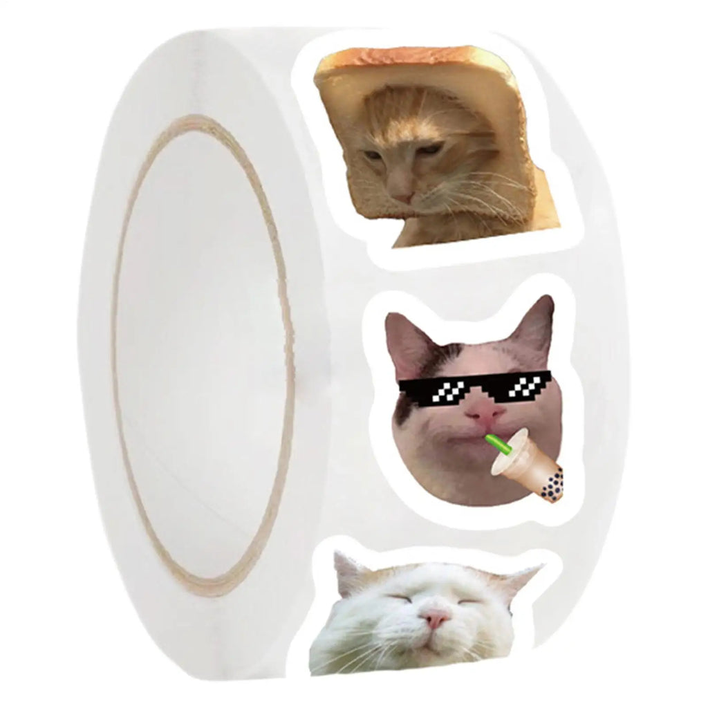 Cat Stickers 500 Pieces Cute Waterproof Sticker Rolls Decals Toys for Laptop Bottle Bracelet Table Home School Kids Youth Adults Zpaxo