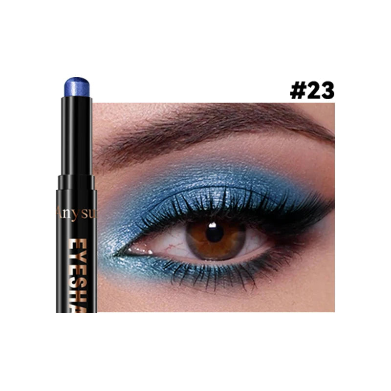 Pearl Metallic Eyeshadow Stick Sparkle Highlight One-Swipe Lazy Eye Shadow Highlighter Brightener Bold Multicolor 3D Eyes Makeup Zpaxo 23