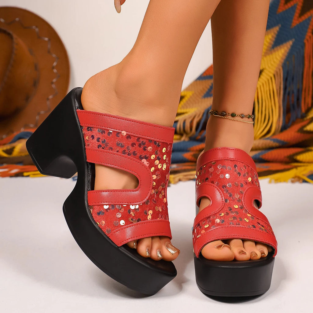 Women Sandals 2026 New Thick Heel Peep Toe Women Shoes Plus Size Summer Beach Sandals Designer Outdoor Elegant Ladies Shoes Zpaxo