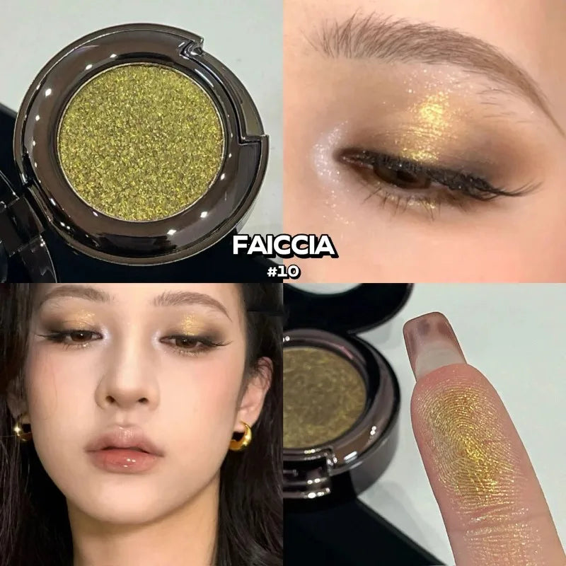 Metallic Glitter Eyeshadow Cream Chameleon Butterfly Green Shimmer Zpaxo 10