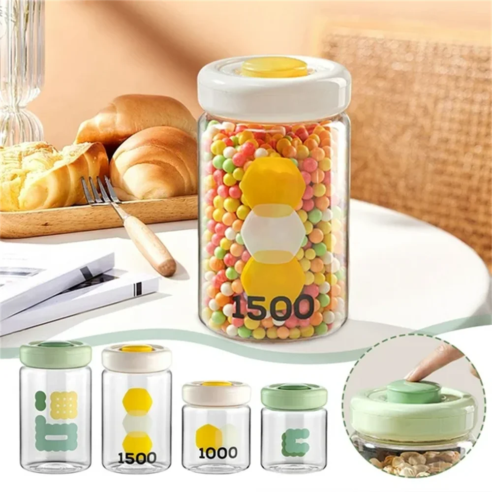 Vacuum Containers Food Storage Button Control Sealed Can Flour Sugar Zpaxo