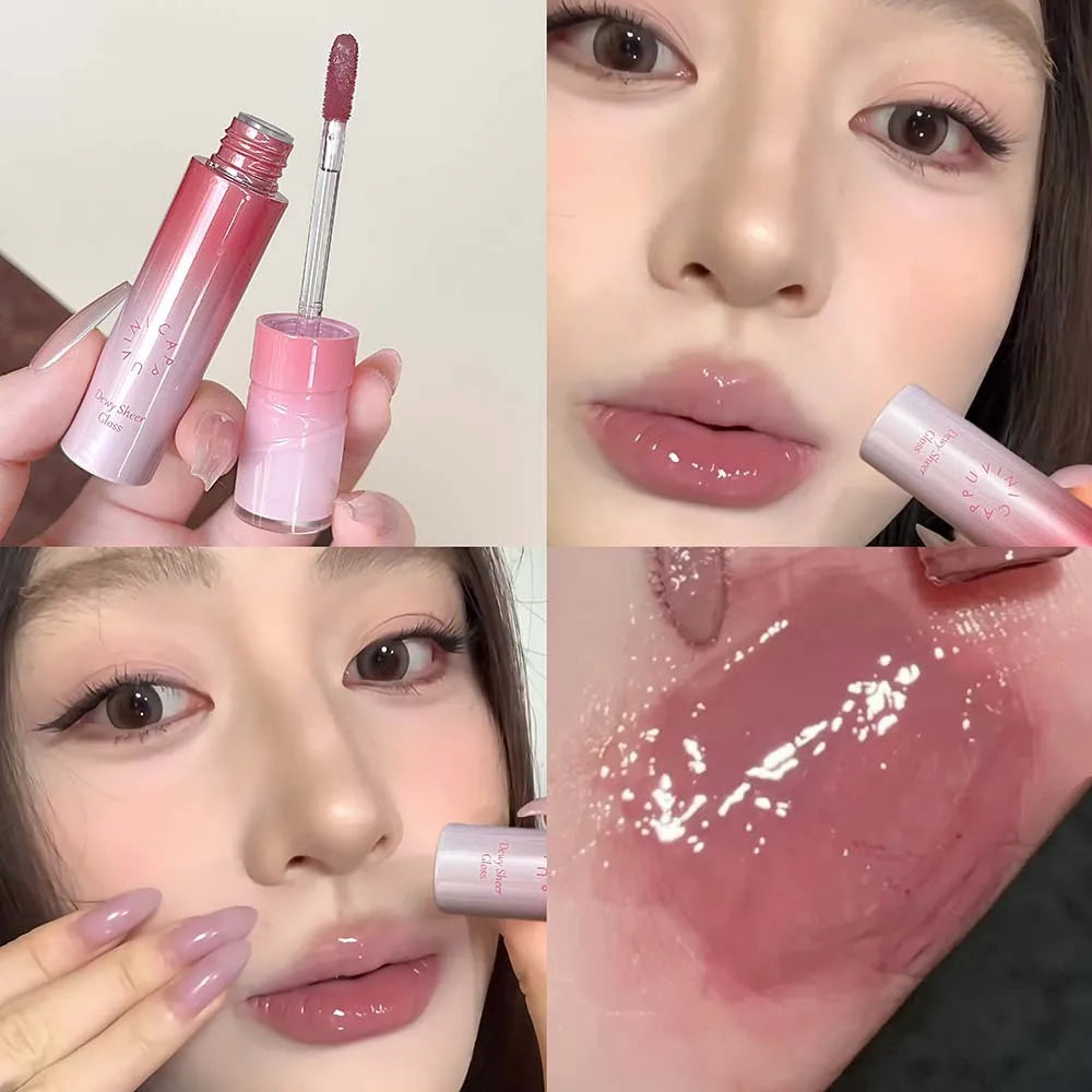 Water Light Mirror Lip Gloss Lasting Moisturizing Lightweight Lip Glaze Fine Sparkling Liquid Lipstick Nude Lip Makeup Cosmetics Zpaxo CP436-03