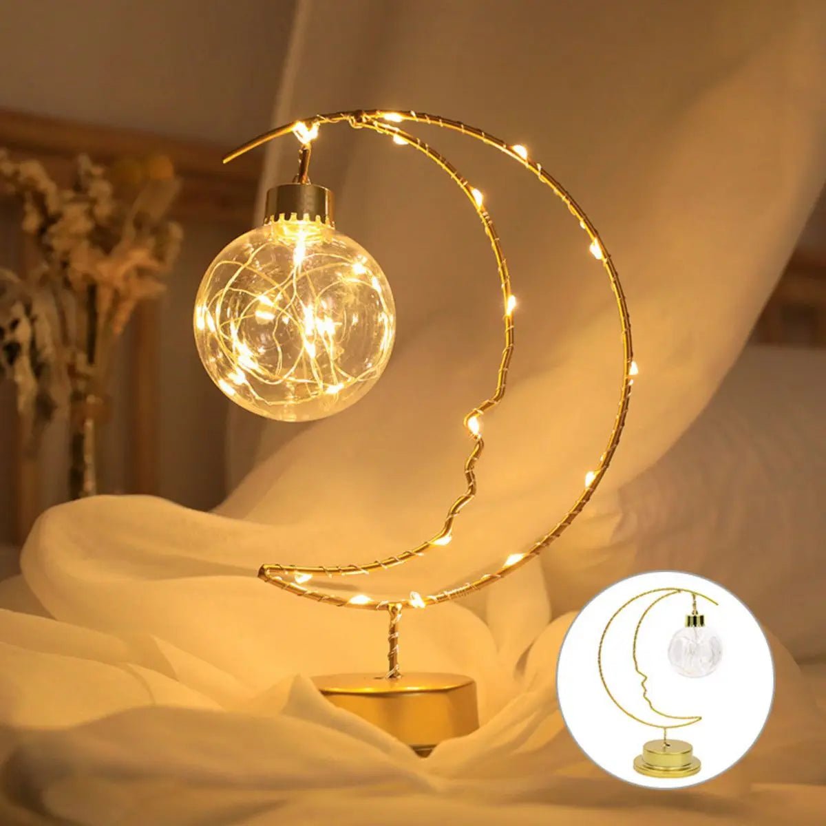 Iron Moon Indoor Ornaments Night Lights LED Lamp Wrought Zpaxo 1pc The Orb
