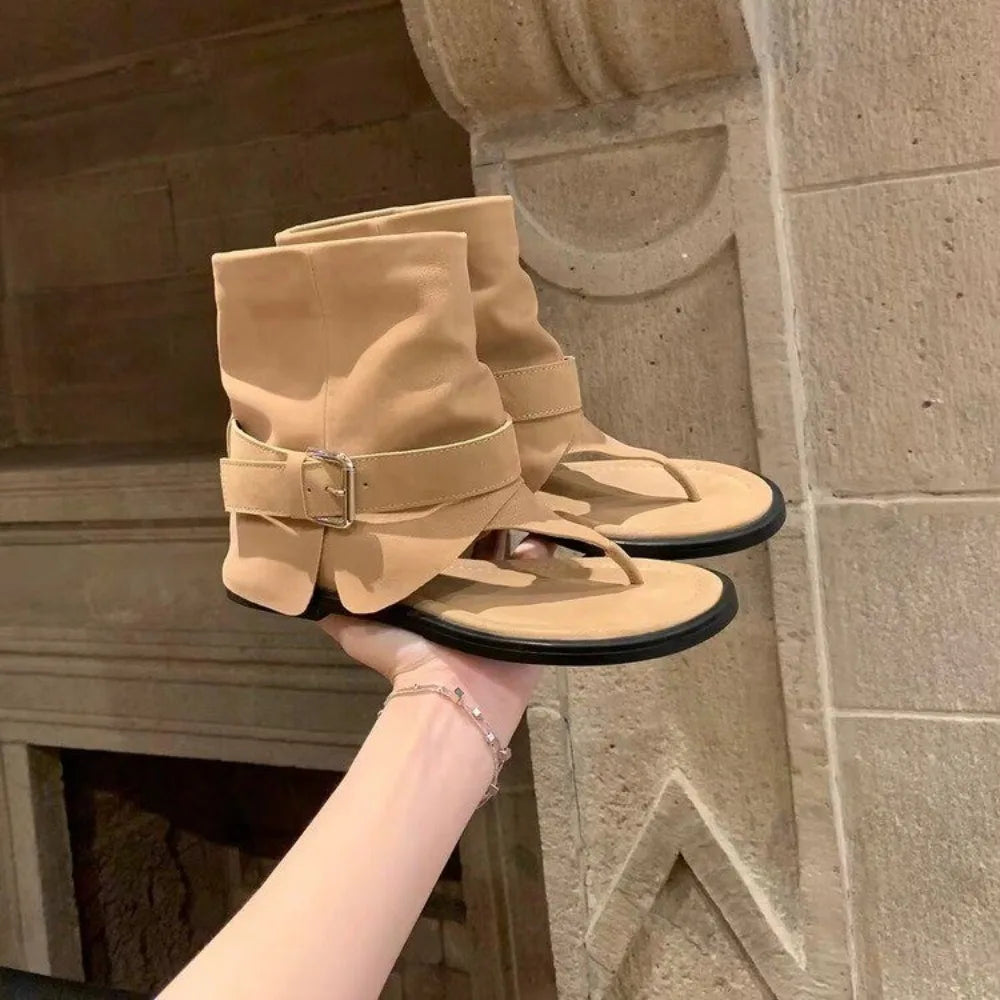 Fashion Style Open Clip Toe Ankle Boots Sandals Women Short Booties Designer Wedges High Heels Ladies Shoes Zpaxo Khaki 40