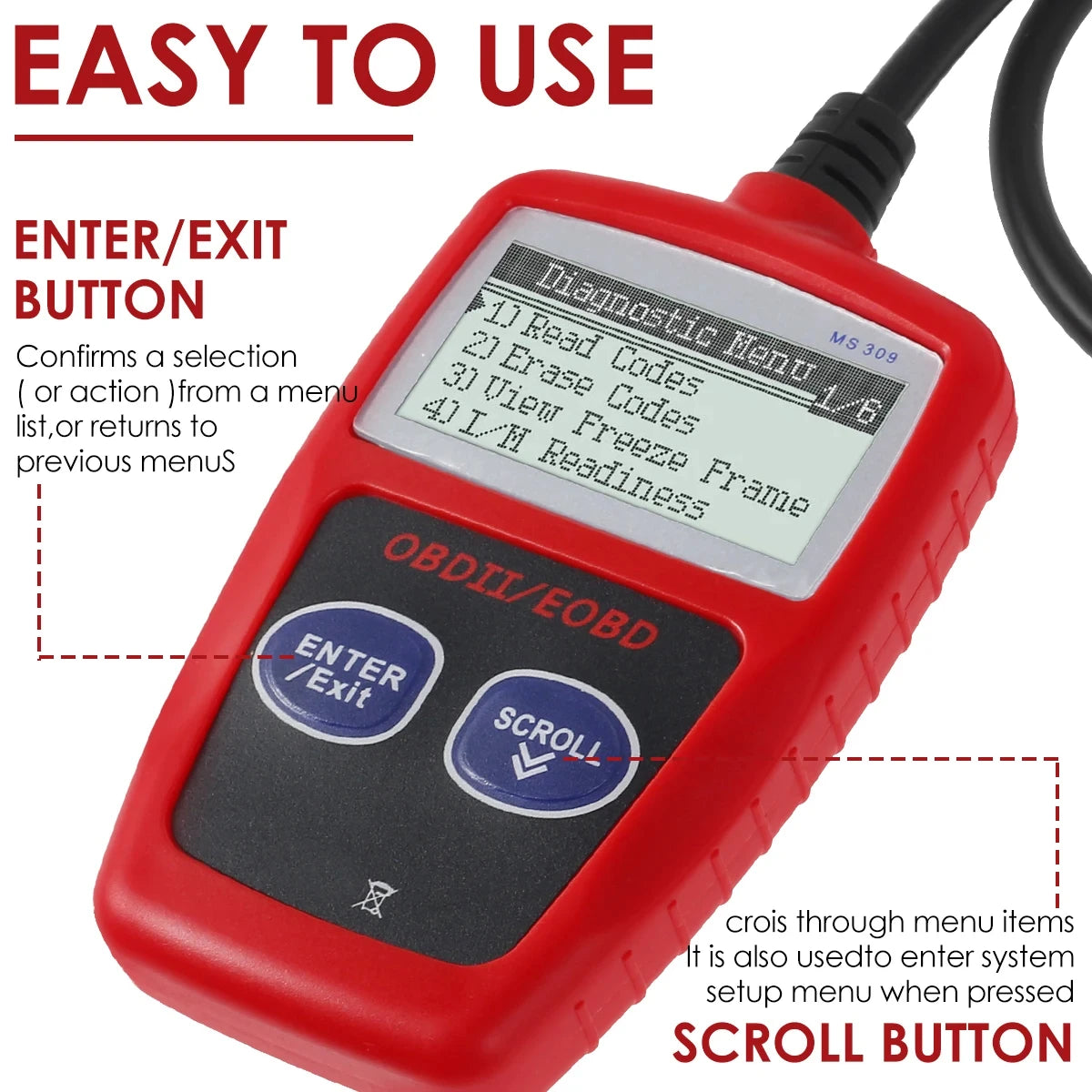 Car Diagnostic Tool Multifunctional Auto Fault Code Reader Accurate Engine Diagnostic Scanner Read & Erase Fault Code View NEW Zpaxo