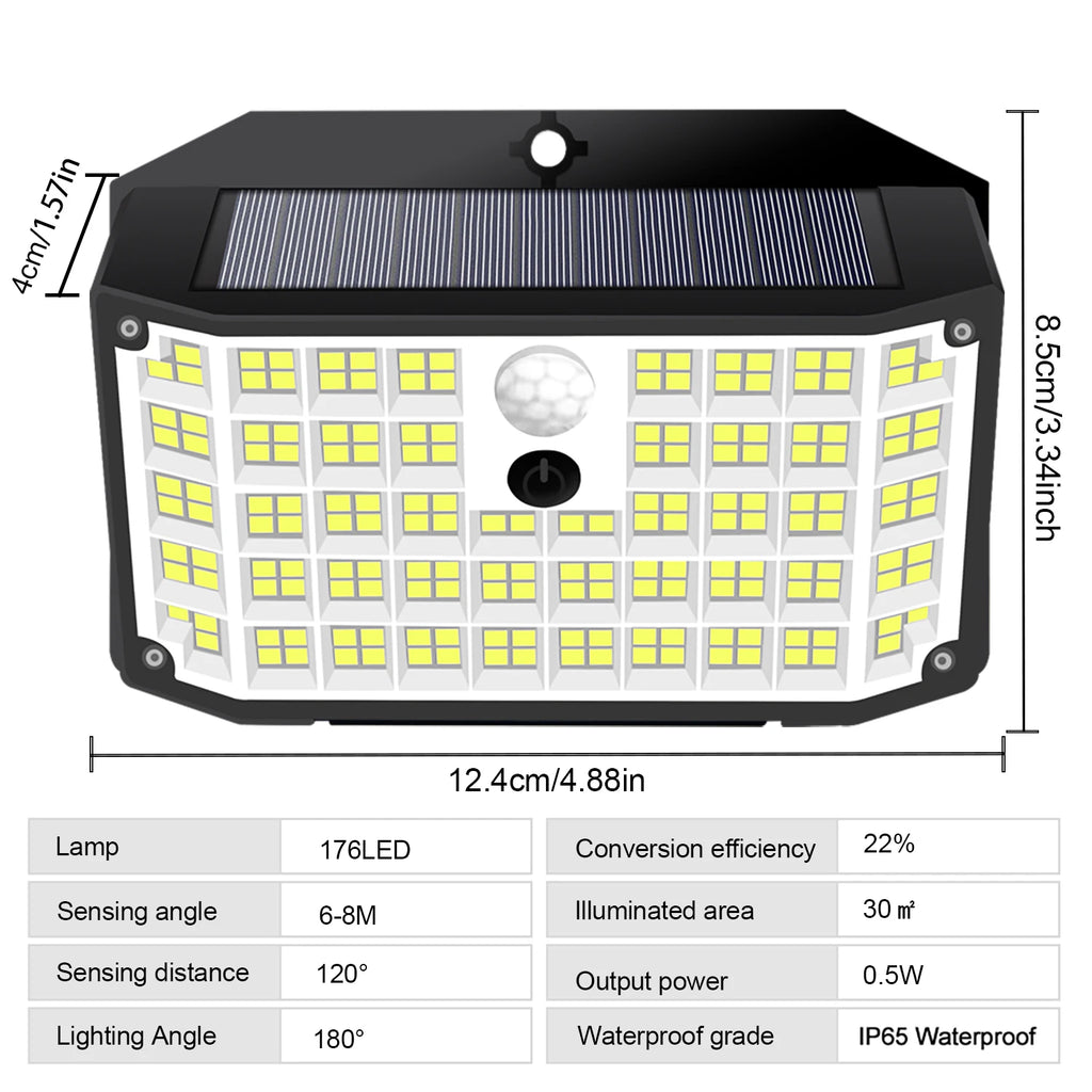 Solar Lights Outdoor Motion Sensor Solar Security Lights IP65 Waterproof with 3 Lighting Modes Powered Wall Lights Outside Zpaxo