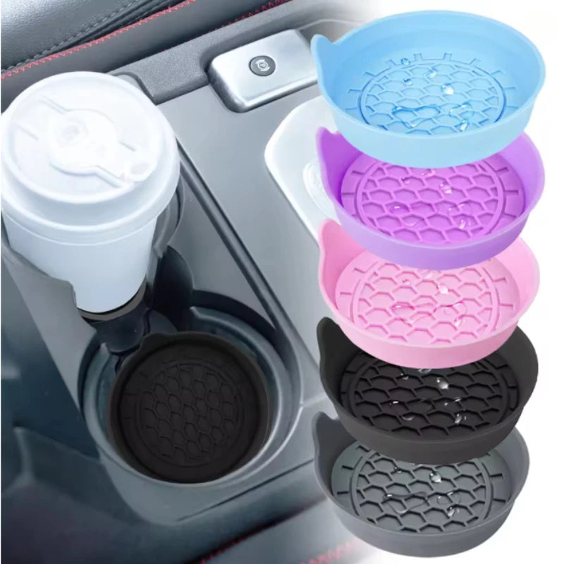 2-Pack Universal Car Cup Holder Coasters – Non-Slip Spill Saucers Car Cup Holder Coaster Zpaxo