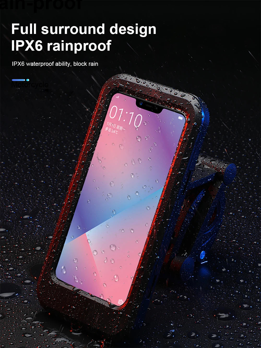 Waterproof Bicycle Mobile Phone Holder Support Universal Folding Motorcycle GPS 360°Swivel Adjustable Bike Cellphone Holder Zpaxo