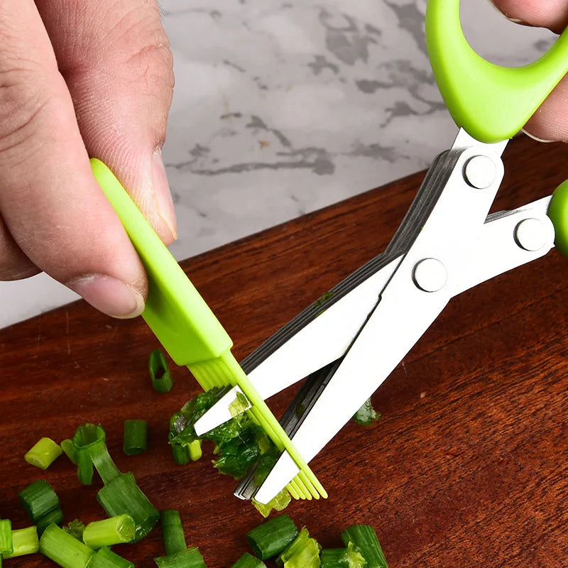 New kitchen cutting stainless steel multi-layer scallion scissors with three to five layers of creative home vegetable scissors Zpaxo