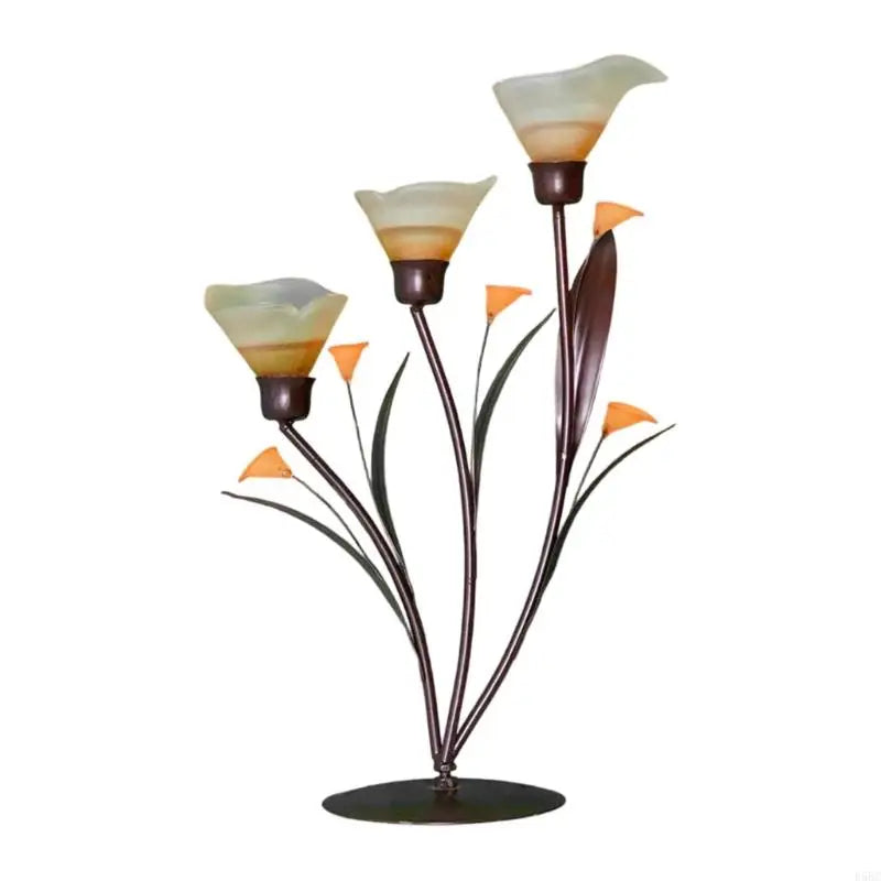 Artistic Floral Candelabra Iron Frame Calla Lilies Flower Holder