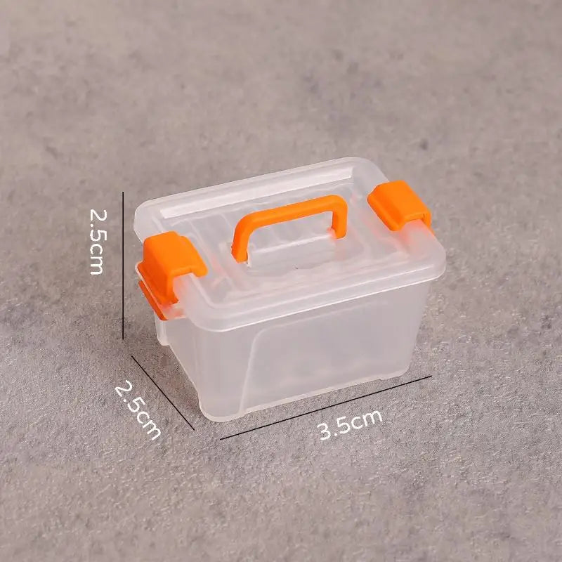 ▶5/10Pcs Dollhouse Mini Storage Box Clear Toolbox Model Dollhouse Home Home Decoration Dolls House Micro Scene Decor Props Zpaxo 5Pcs Orange