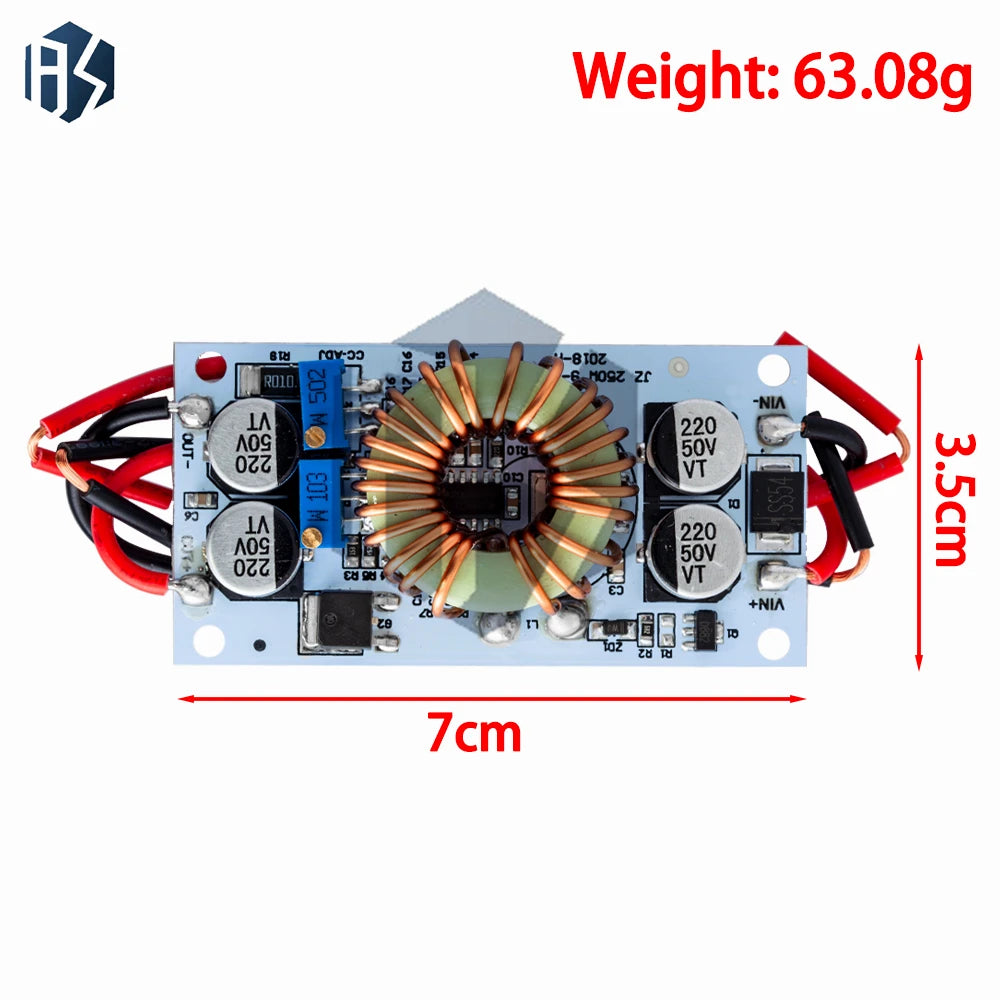 Non-Isolated DC-DC Step-Up Boost Converter - 250W 10A LED Driver Module for Mobile Power Supplies Zpaxo