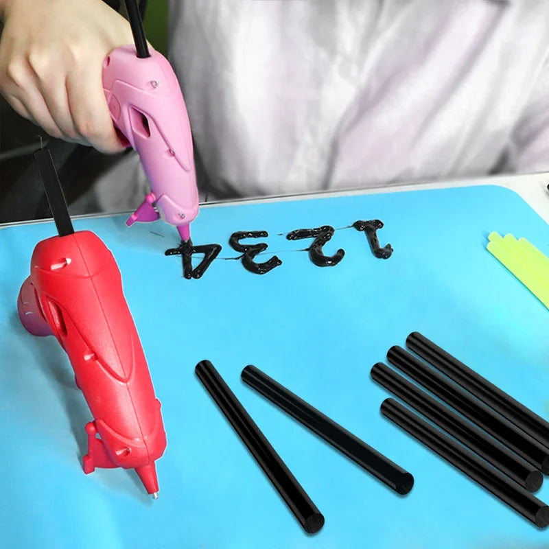 T TOVIA 60pcs/120pcs Black Hot Melt Glue Sticks for Hot Melt Glue Gun Craft Album Alloy Accessories Repair Tools Zpaxo