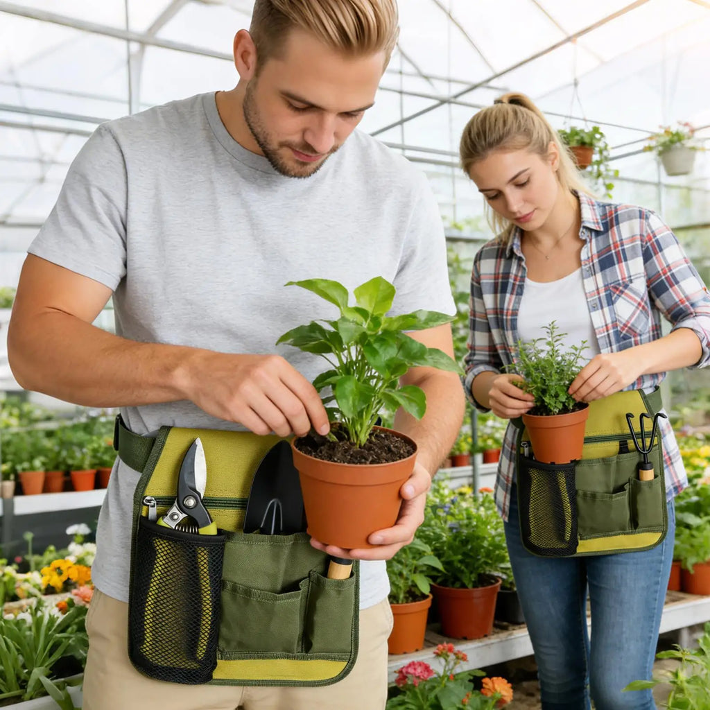 Garden Tool Belt Adjustable Unisex Multiple Pockets Multifunctional Pouch Men Tool Belts for Planting Harvesting Pruning Floral Zpaxo