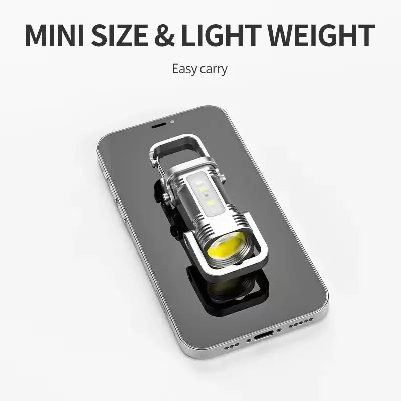 ESMARTER Mini Keychain Flashlight – Rechargeable LED Torch