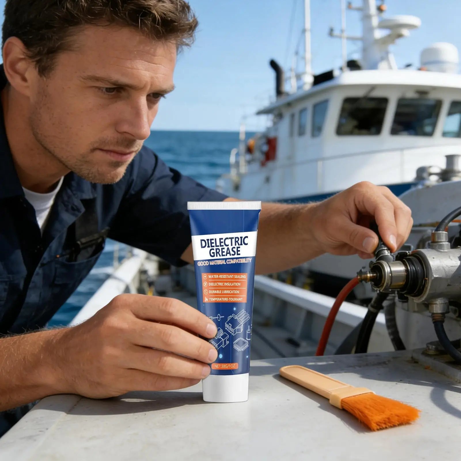 Dielectric Grease Automotive Lubricant Brush Marine Trailer RV Truck