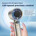 Handheld Fan High-Speed Portable Turbofan USB Rechargeable Electric Fan with Digital Display Support 120-Speeds Infinitely Fan Zpaxo Gold 220V-240V EU Plug