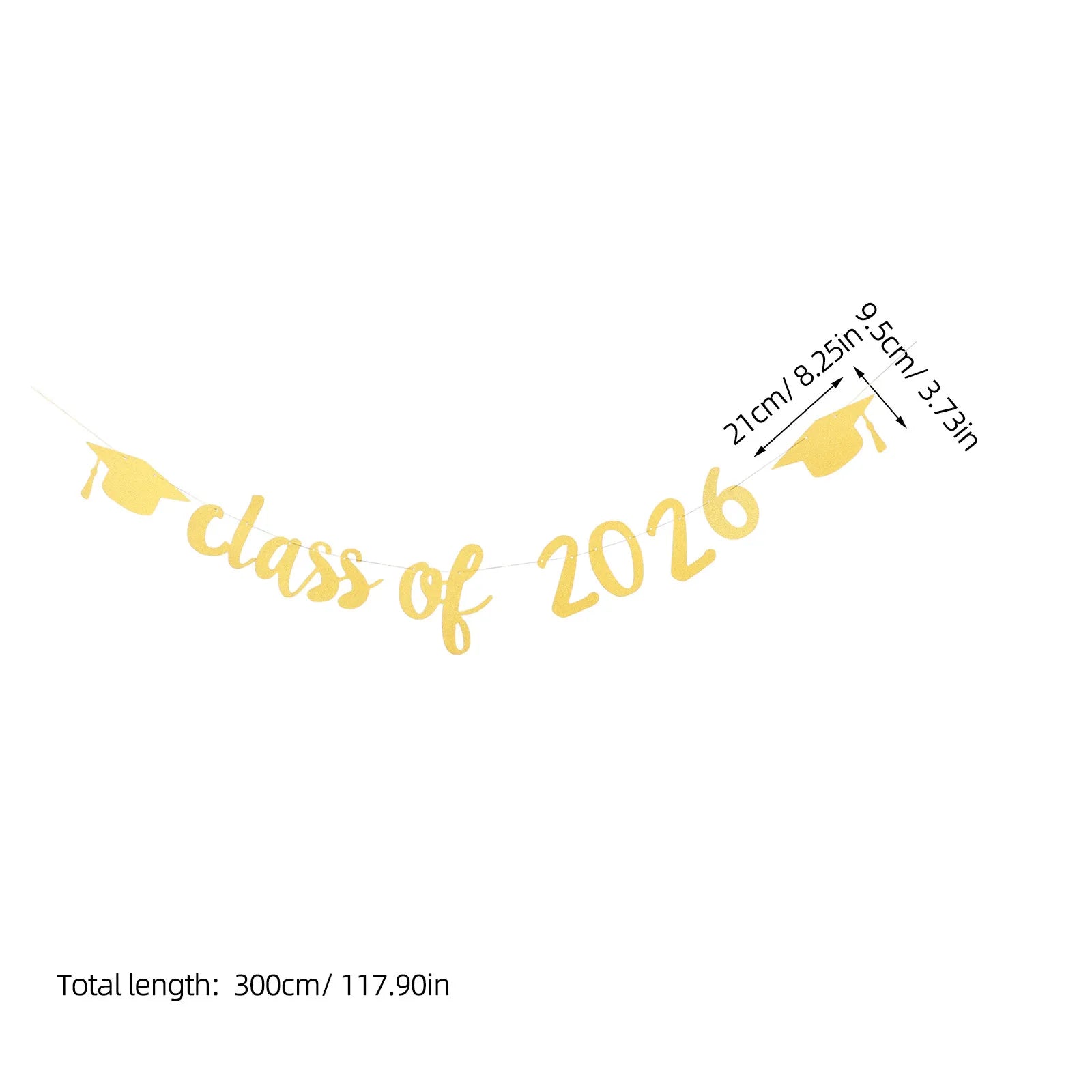 Glitter Congrats Grad Banner 2026 Graduation Decoration Garland Happy