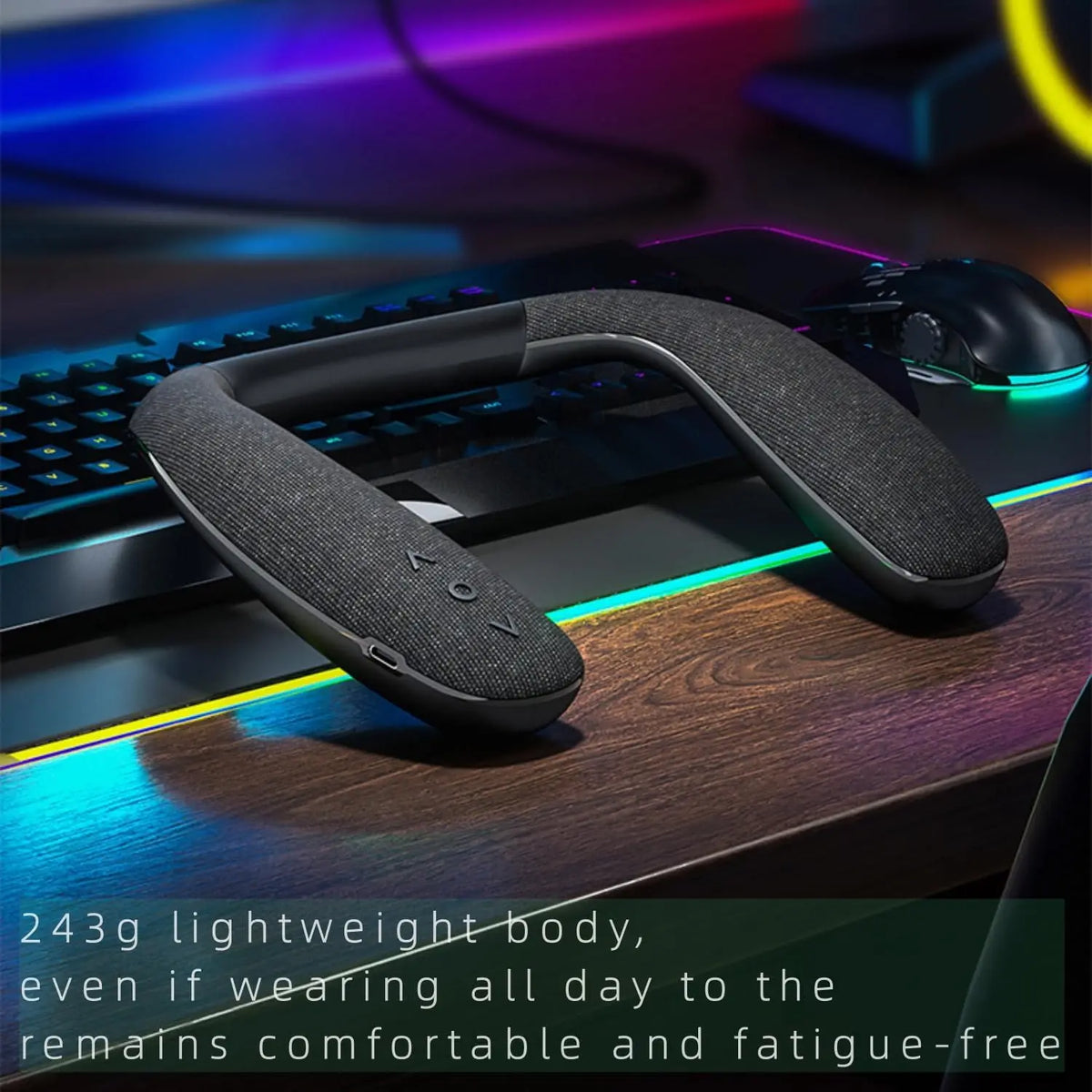 Wireless Neckband Speaker 3D Stereo Sound Low Latency Gaming TV Zpaxo