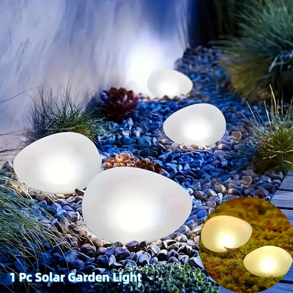 Solar Stone Garden Ground Lamp – IP65 Waterproof LED Lawn Light