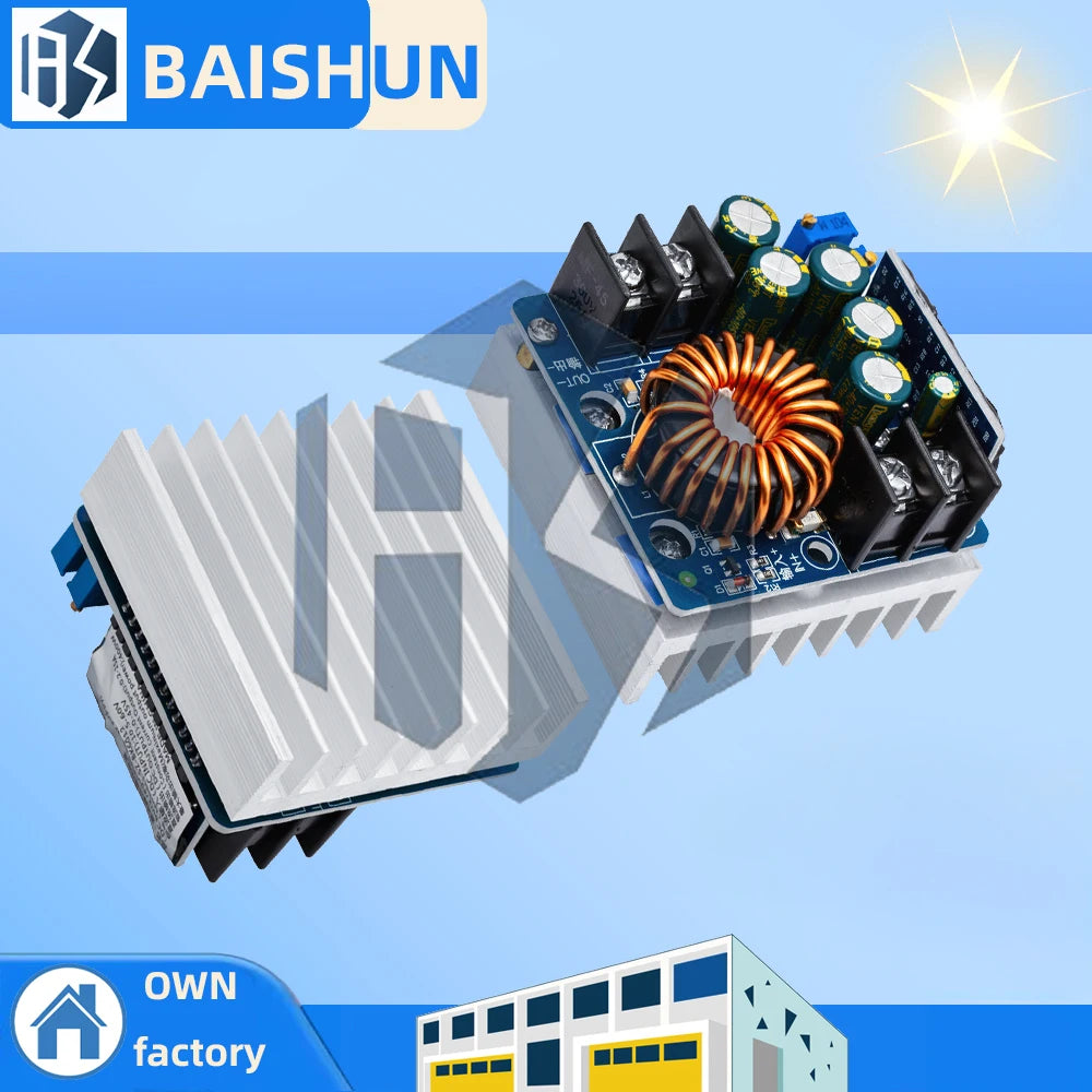 Adjustable DC-DC Buck Power Supply (400W 15A) - 10V-60V Input to 0-45V Output Constant Voltage & Current Zpaxo Default Title