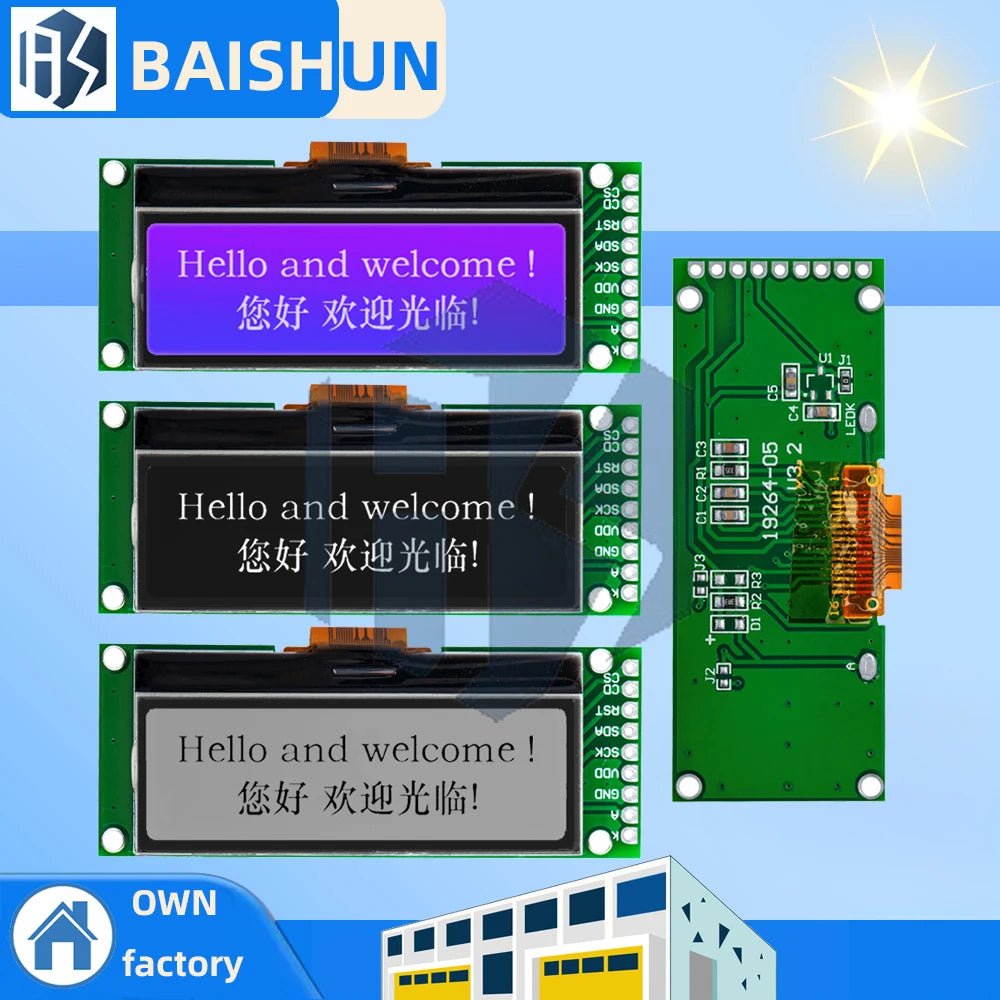 LCD19264 192 64 192X64 Graphic Matrix LCD Module Display Screen 3 Zpaxo