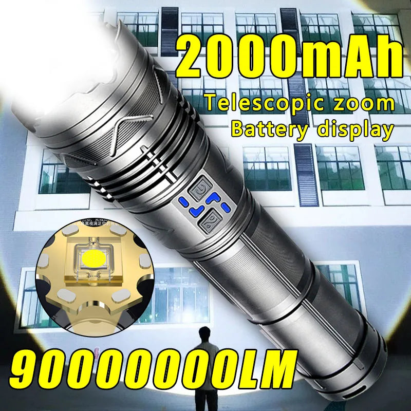 20000LM LED Flashlight – Zoomable Long-Range Camping Torch