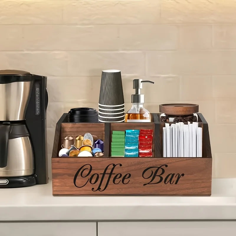 Boutique Coffee Storage Box Classic Wooden Multipurpose Organizer
