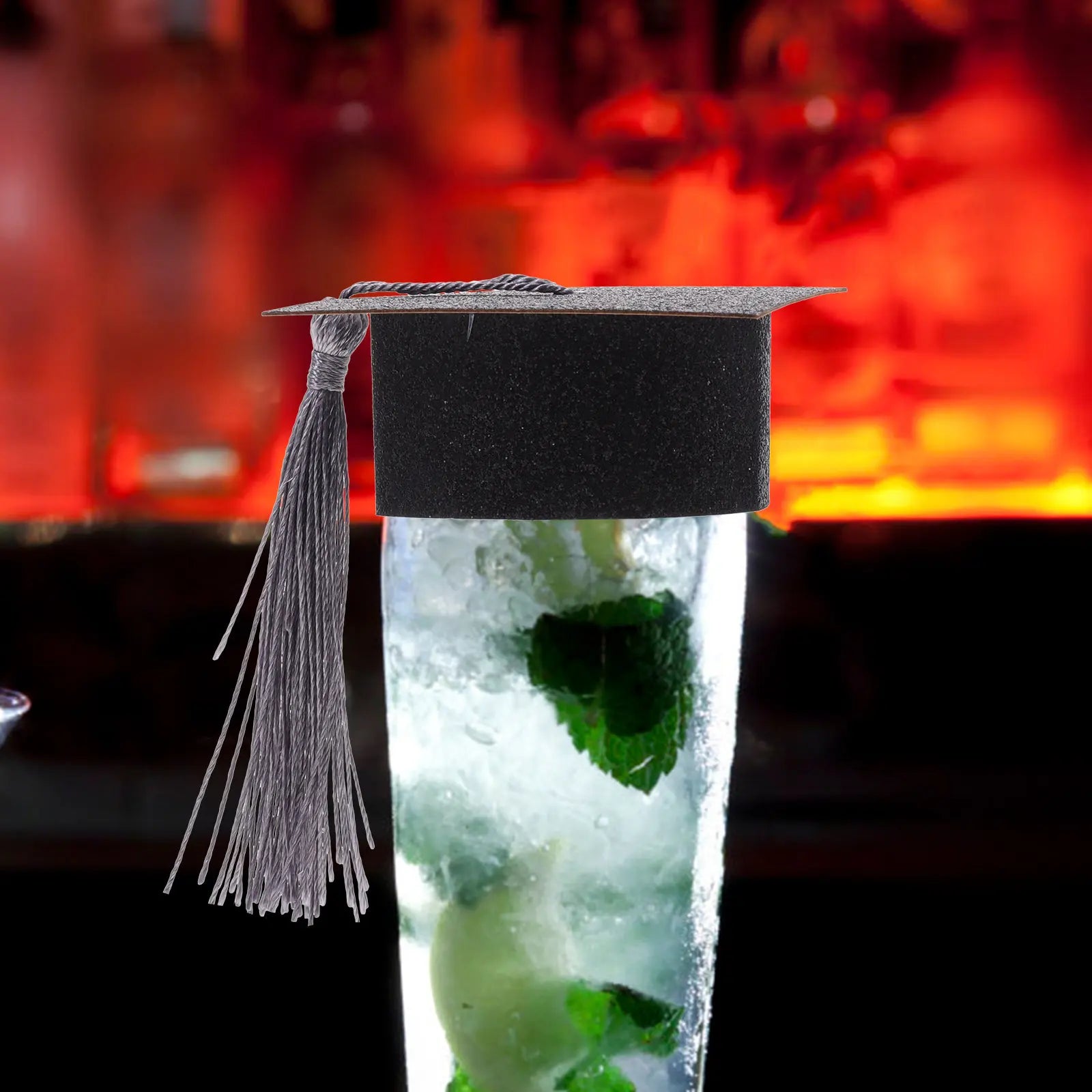 Party Decoration Goblet Cover Mini Graduation Hat Design Wine Glass