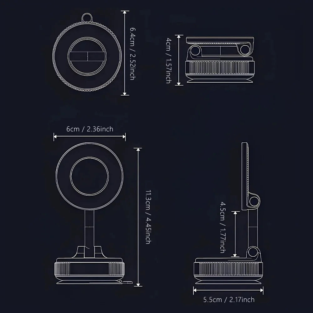 2026 CAR Phone Magnetic Stand Multi-functional Vacuum Adsorption
