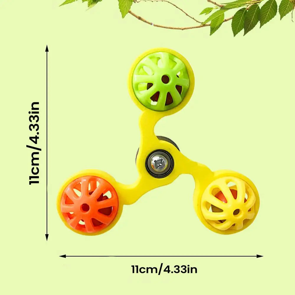 Bird Toys Fun Rotating Windmill with 3 Bells Bird Cage Toys for Parakeet Conure Cockatiel Lovebird Enrichment Play Chewing Zpaxo Yellow