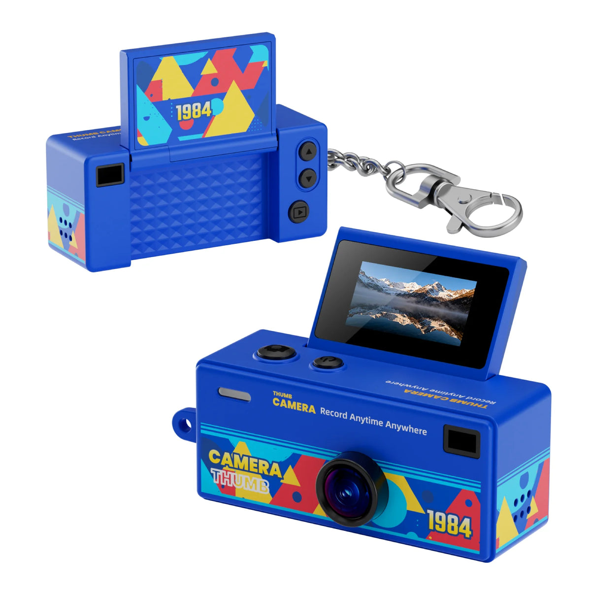 G62 Keychain Thumb Camera 0.96 Inch Retro Mini Action Camera 1080P Very Small Camcorder Audio Video Recorder Support Memory Card Zpaxo G62 Blue No TF card