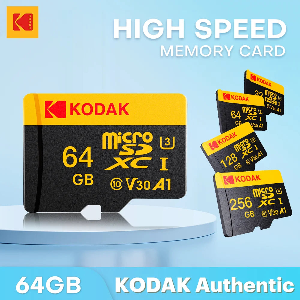 KODAK Micro SD Card Memory Card UP TO 100MB/s C10 U3 32GB 64GB 128GB 256GB TF Card 4K HD For USB Card Reader Adapter Microsd Zpaxo
