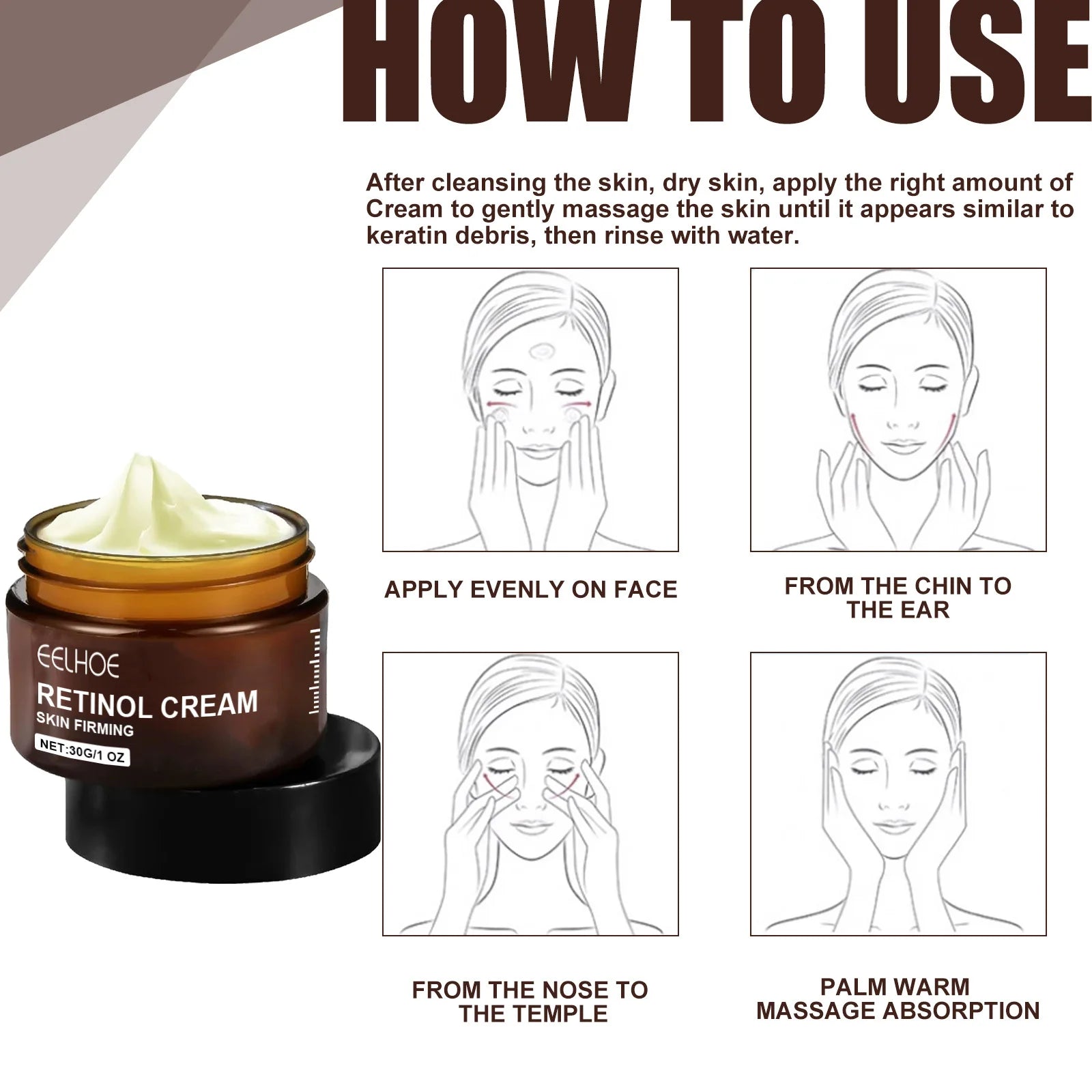Double Retinol Facial Cream Anti-aging Fade Fine Line Wrinkle Firming Lifting Repair Skin Barrier Brightening Moisturizing Cream Zpaxo