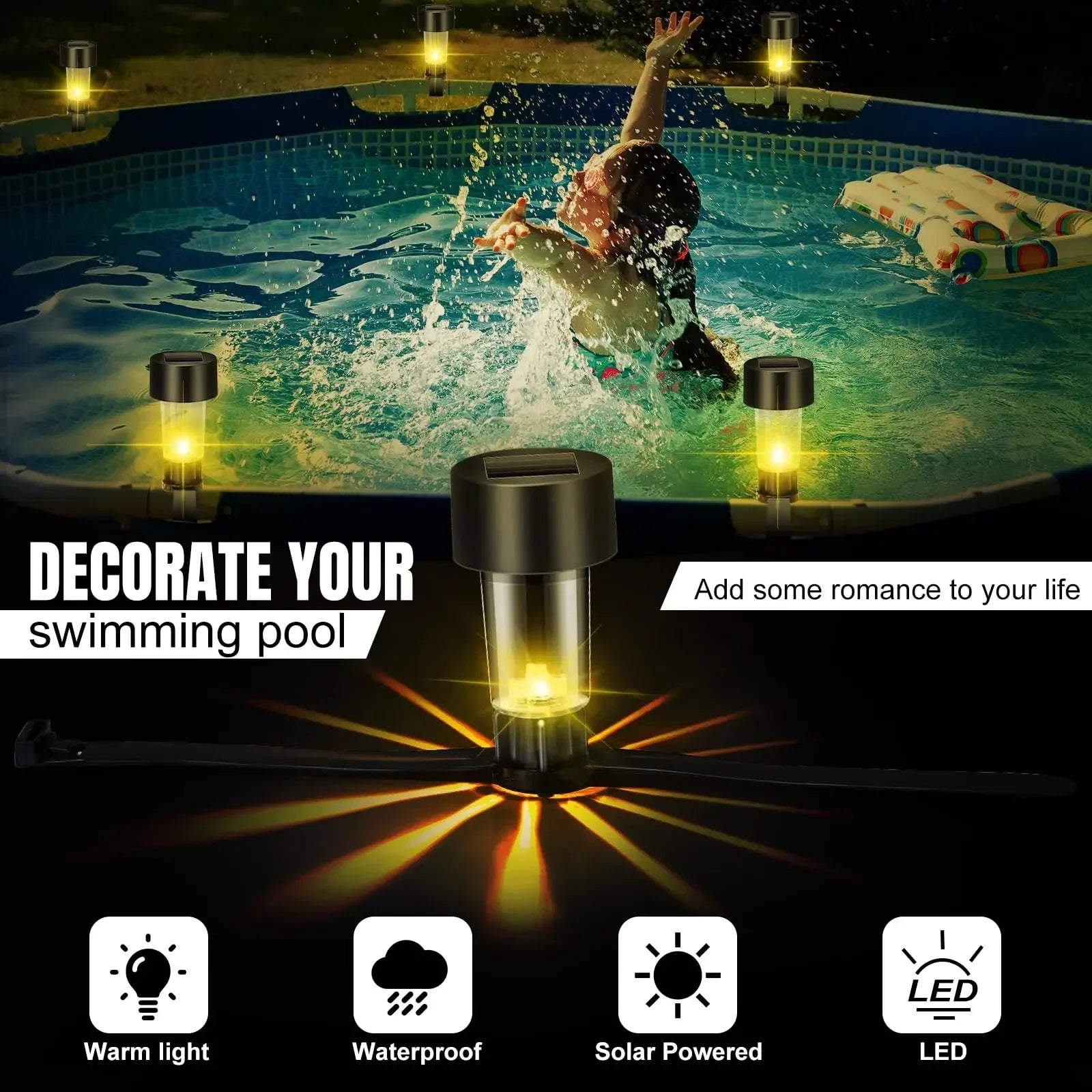 1- Solar Zip Tie Lights Outdoor Garden Decoration Waterproof Lanterns Zpaxo