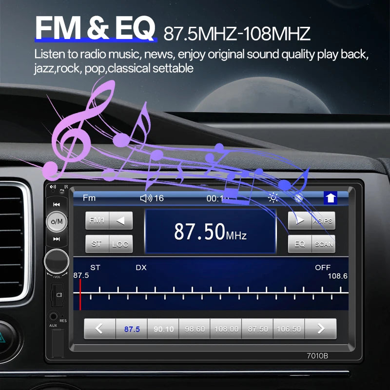 HIPPCRON 7 2 Din Car Radio Bluetooth Automotive Multimedia MP5 Player