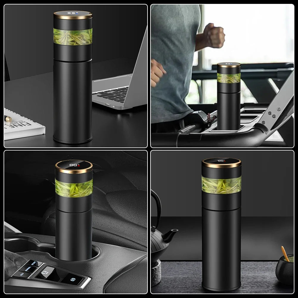 Portable LED Temperature Display Stainless Steel Thermoses Tea Vacuum