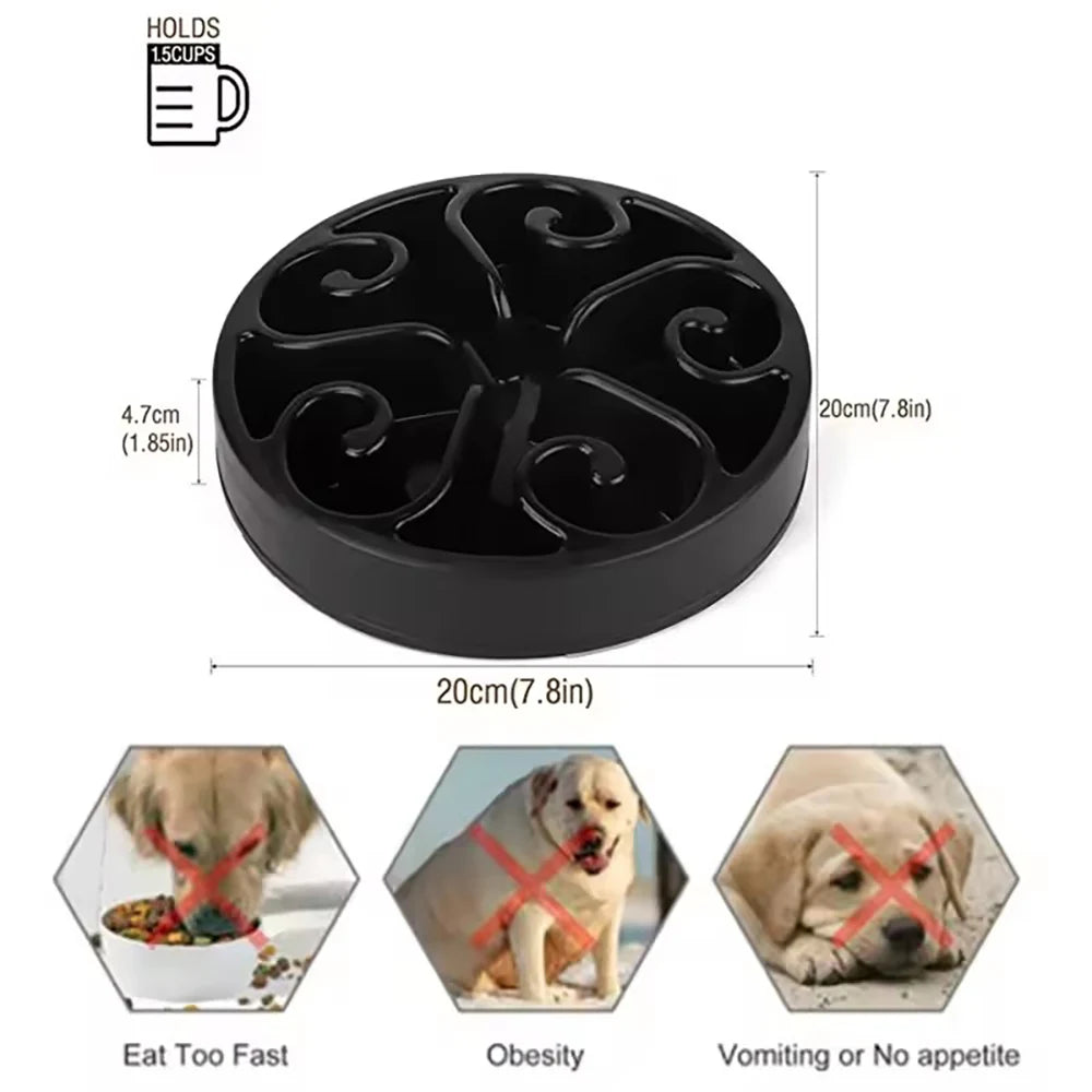 Pet Dog Slow Feeder Bowl Fun Non Slip Anti-gulping Slower Food Zpaxo