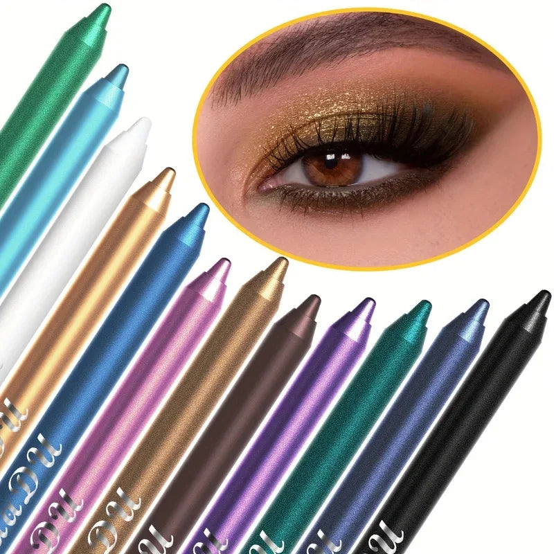 12Pcs/Set of Waterproof Eyeliner Pens Includes Eyeshadow Durable and Easy to Color Highlighter with Shimmering Effects Zpaxo
