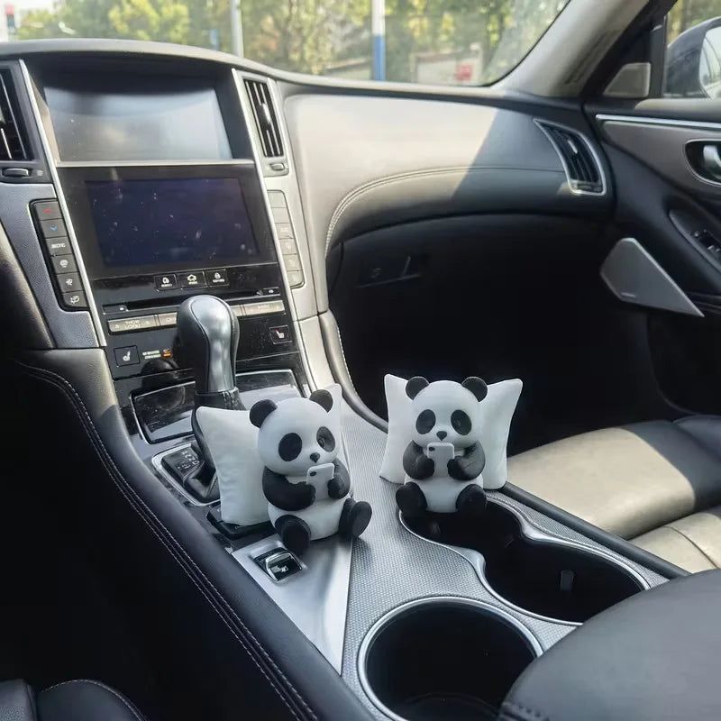 Panda Sculpture Figurine – Desk & Car Dashboard Ornament