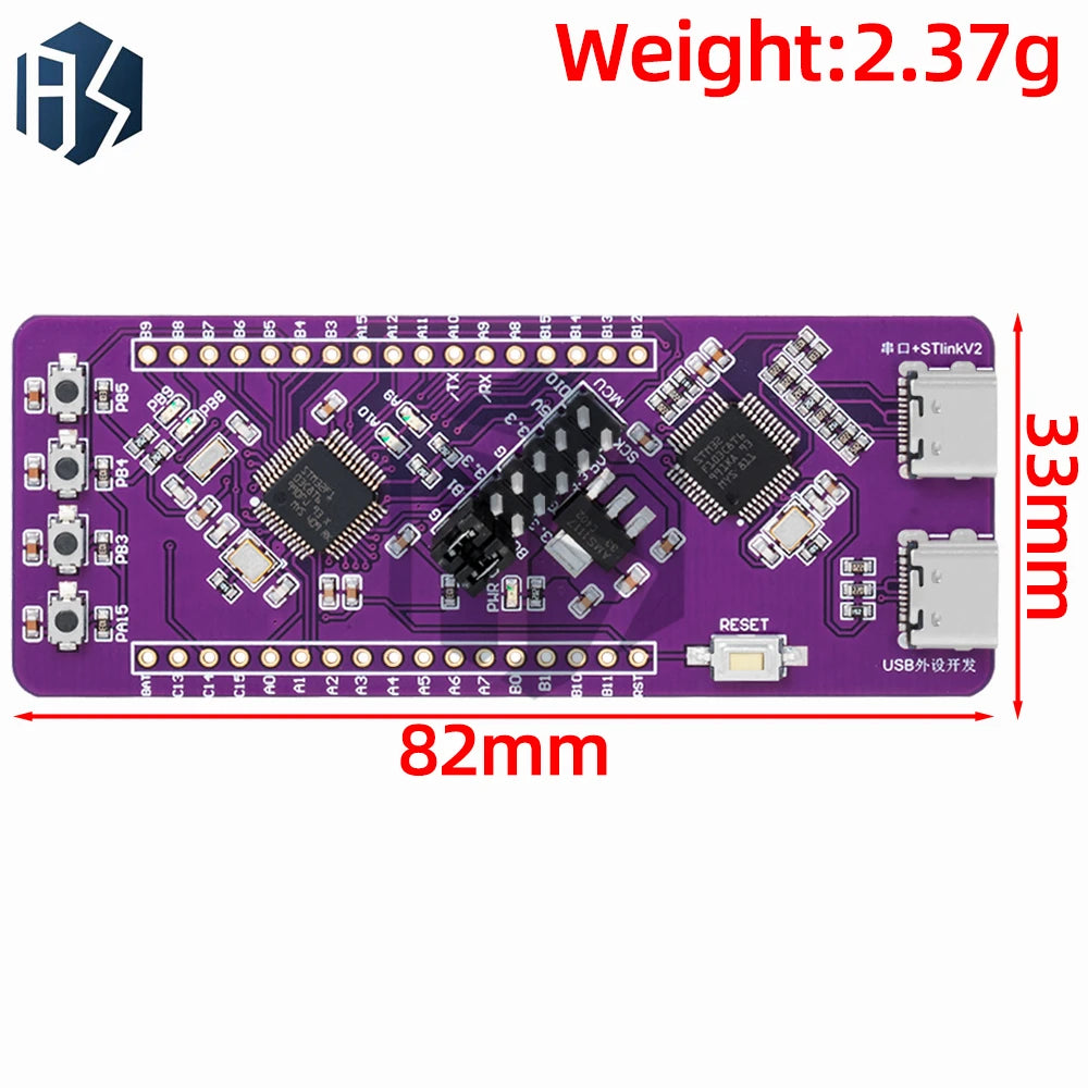 1PC ST-LINK V2 Downloader, Dual Type-C TTL Programmer for STM32F103C8T6 and for Arduino Debugging Zpaxo