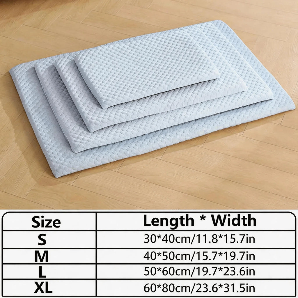 Ice Silk Cooling Pet Mat – Non-Slip Washable Dog & Cat Bed Pad