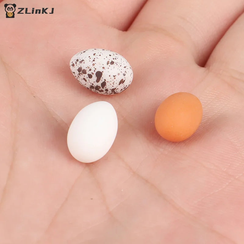 ▶10Pcs Dollhouse Miniature Simulation Eggs Food Model Pretend Play Kitchen Toys Zpaxo