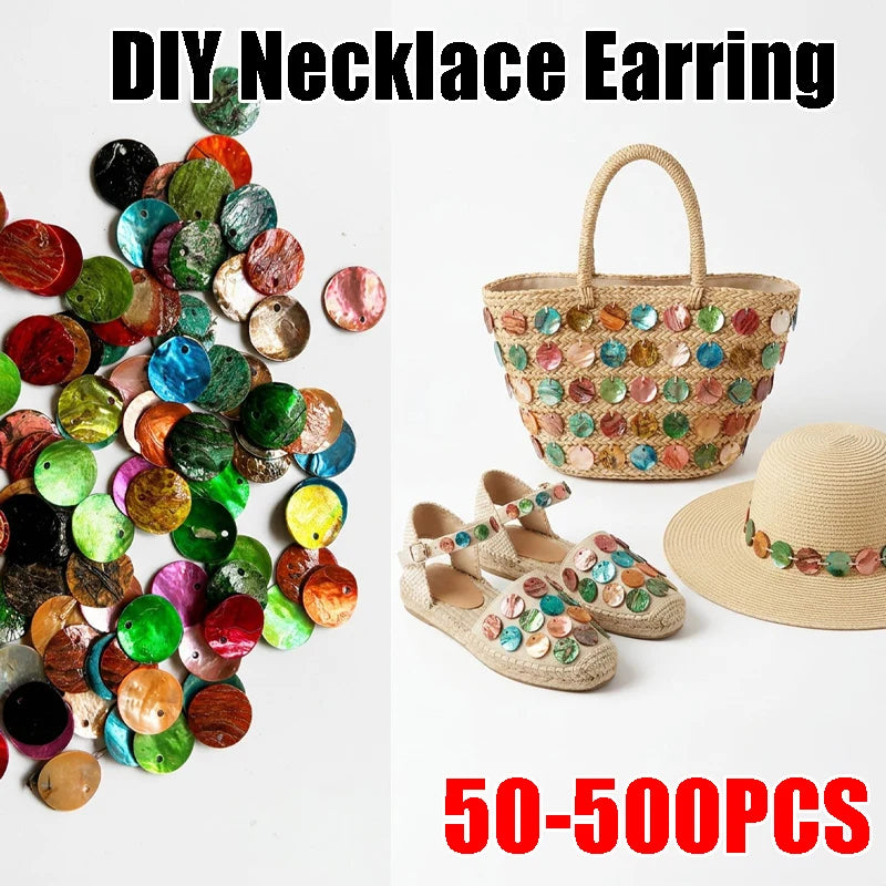 Natural Mussel Shell Charms Jewelry Making Colorful Iridescent Coated