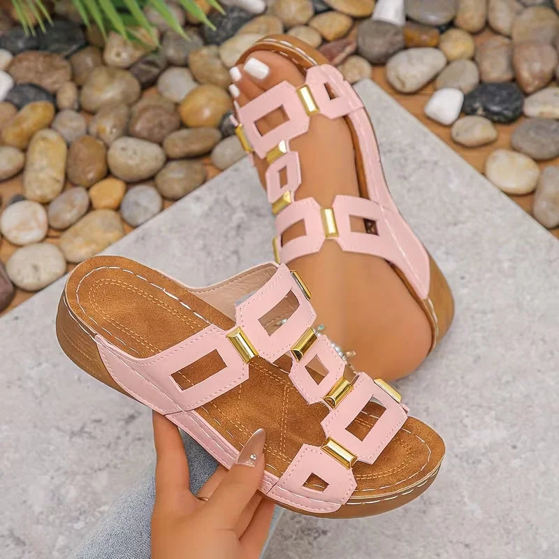 Women Sandals Roman Open Toe Beach Slippers Summer Wedges Comfortable