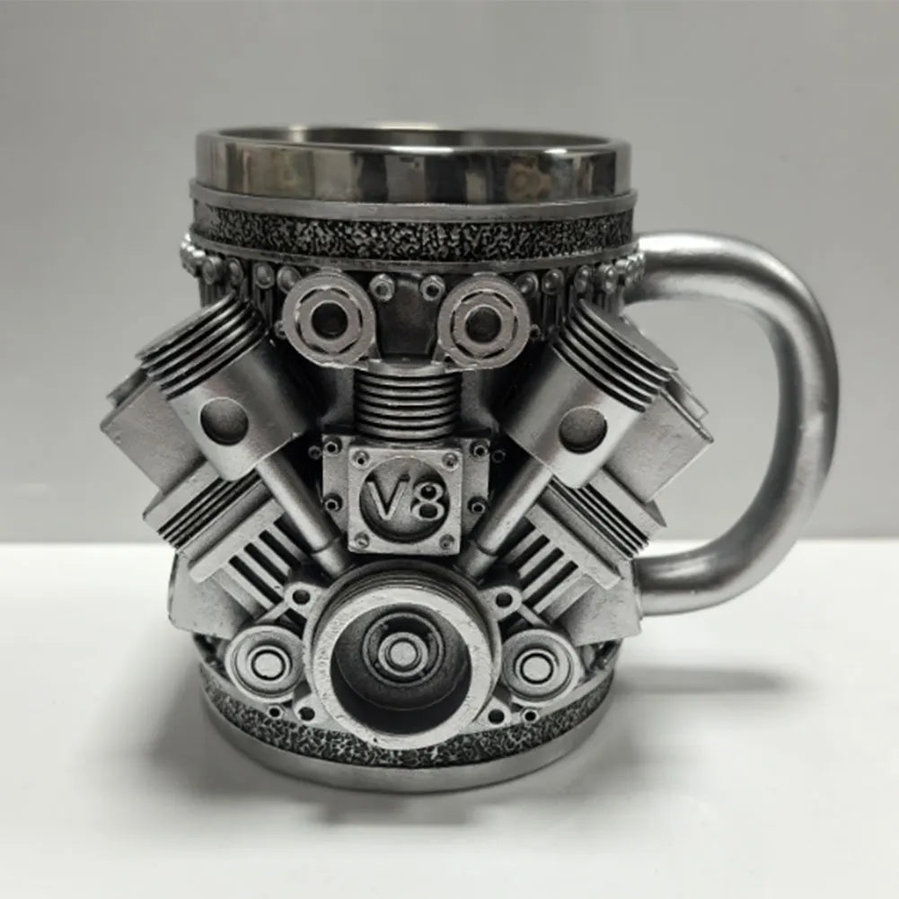 Car Engine Coffee Cup Stainless Steel Mug Cocktail Gifts Men Lovers