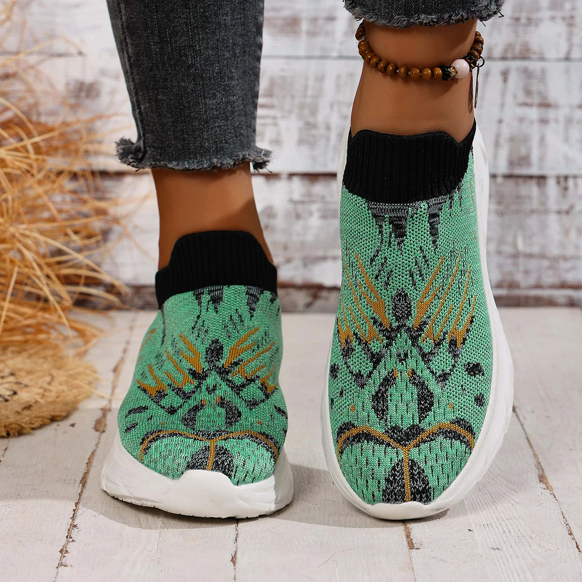 Women Sneakers Spring Casual Knitted Mesh Shoes for Women Breathable Casual Shoes Fashion Comfortable Slip-On Sneakers Women Zpaxo