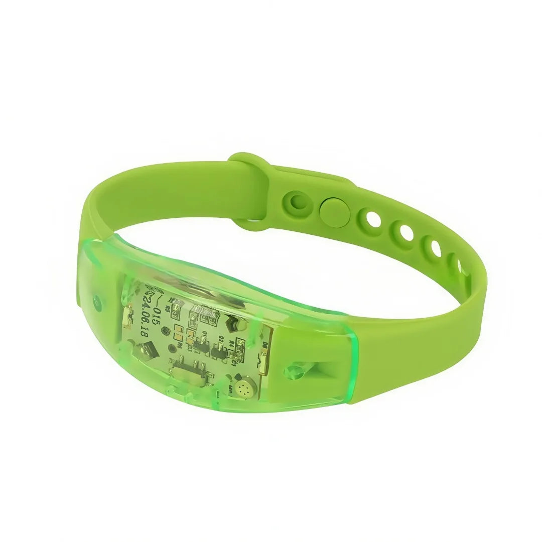 20 50 Commission LED Sound Activated Glow Dark Bracelets Rhythmic Zpaxo green 90pcs Custom text