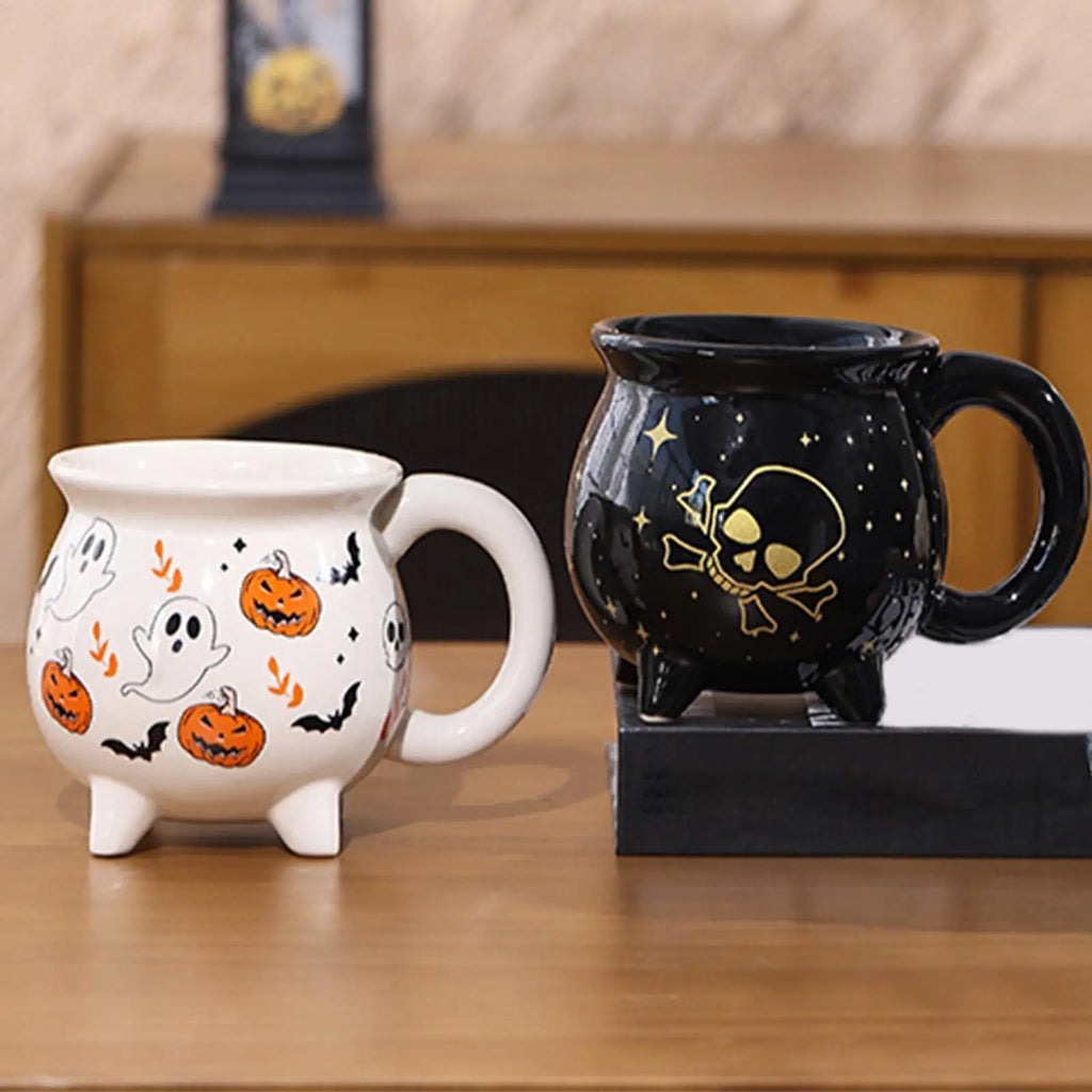 Halloween Mug Ceramic Coffee Spooky Water Drinkware Trick Supports