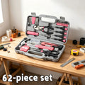 62pcs Toolbox with Hammer Pliers Wrenches Screws, Home Repair Kit, Portable Multi-Tool Set for Men Women,Father’s Day Halloween Zpaxo 62-As shown